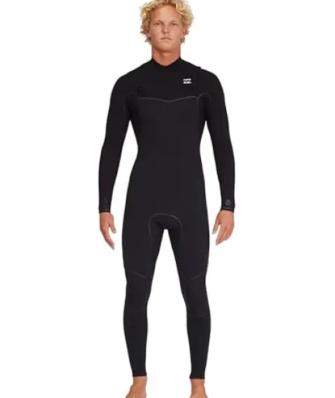 Billabong Mens 4/3mm Furnace Chest Zip Fullsuit Wetsuit Black 23 Large