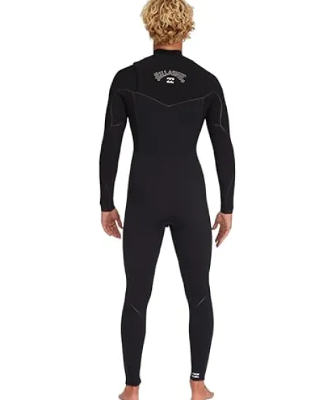 Billabong Mens 4/3mm Furnace Chest Zip Fullsuit Wetsuit Black 23 Large