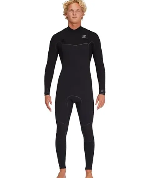 Billabong Mens 4/3mm Furnace Chest Zip Fullsuit Wetsuits Black 23 Medium