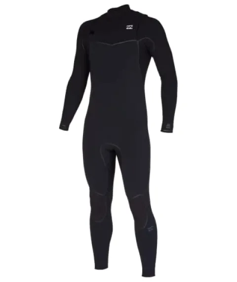 Billabong Mens 4/3mm Furnace Chest Zip Fullsuit Wetsuits Black 23 Medium