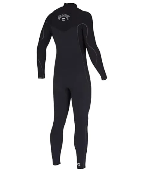 Billabong Mens 4/3mm Furnace Natural Zipperless Fullsuit Wetsuit Black Small