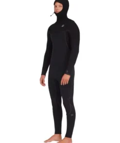 Billabong Mens 5/4mm Furnace Hooded Chest Zip Fullsuit Black 231 X-Large