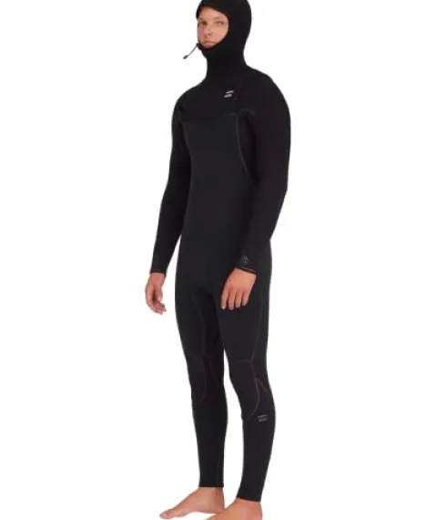 Billabong Mens 5/4mm Furnace Hooded Chest Zip Fullsuit Black 231 X-Large