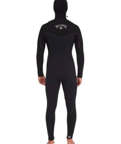 Billabong Mens 5/4mm Furnace Hooded Chest Zip Fullsuit Black 231 X-Large
