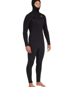 Billabong Mens 5/4mm Furnace Hooded Chest Zip Fullsuit Black 231 X-Large