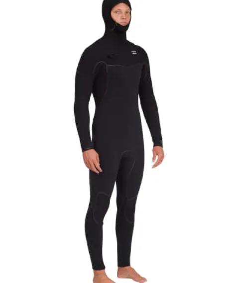 Billabong Mens 5/4mm Furnace Hooded Chest Zip Fullsuit Black 231 X-Large