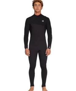 Billabong Mens 3/2mm Revolution Natural Zipperless Fullsuit Wetsuit Black Large
