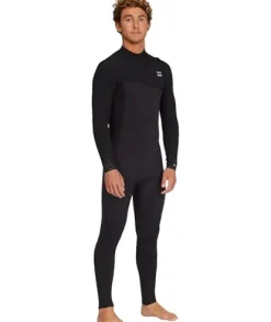 Billabong Mens 3/2mm Revolution Natural Zipperless Fullsuit Wetsuit Black Large