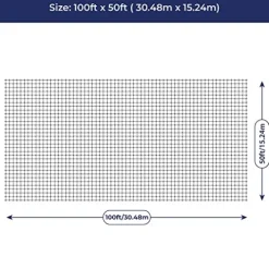 Bird-X Heavy-Duty Netting 50ft x 100ft Black