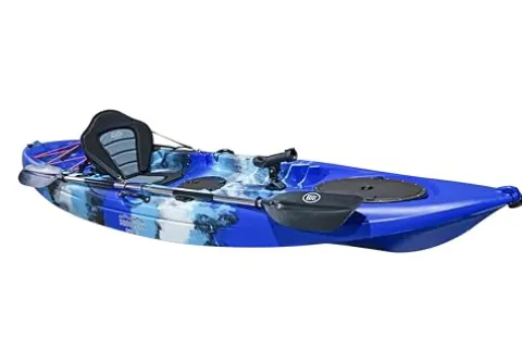 BKC Brooklyn 11.0 Single Kayak Sit On Top Fishing Kayak Blue Camo