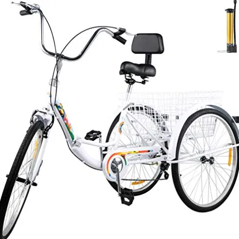 Bkisy Adult 7-Speed Tricycle White