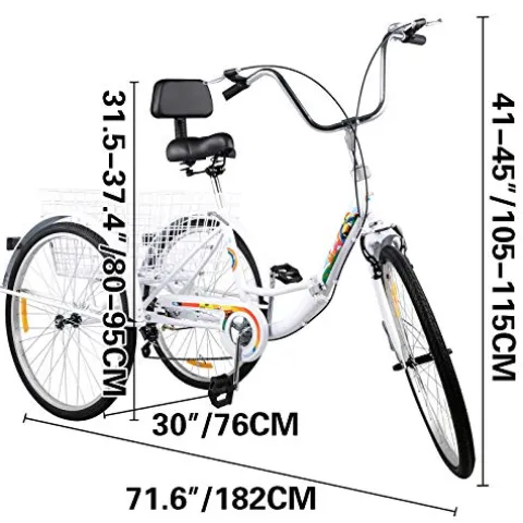 Bkisy Adult 7-Speed Tricycle White