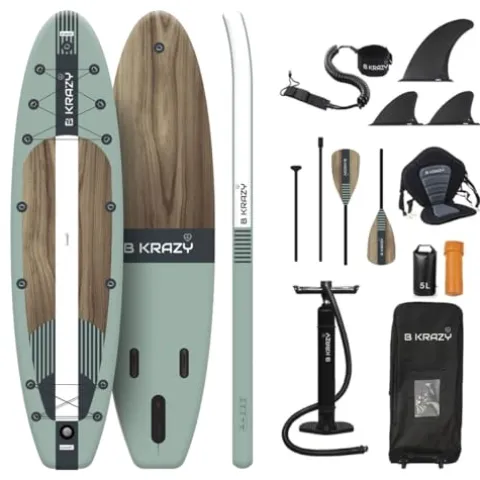 Bkrazy High-End Inflatable Paddle Board 11ft Complete Package Oasis