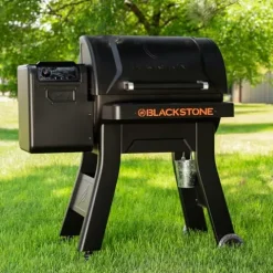 BLACKSTONE Pellet Grill Smoker with 20lb Hopper and Integrated Front Shelf Black