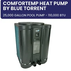 Blue Torrent ComforTemp Heat Pump – 18,000 Gallon Pool Pump – 95,000 BTU Blue & Black