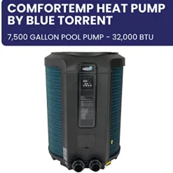 Blue Torrent Pumps ComforTemp Heat Pump 7,500 Gallon Pool 32,000 BTU Blue & Black