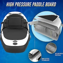 Blue Water Toys Inflatable Crossover Stand Up Paddle Board/Kayak Kit White and Black