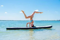 Blue Water Toys Inflatable Crossover Stand Up Paddle Board/Kayak Kit White and Black