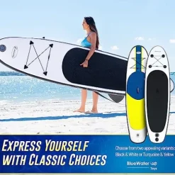Blue Water Toys Inflatable Stand Up Paddle Board Kit Black