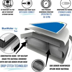 Blue Water Toys Portable Inflatable Stand Up Paddle Board Kit Turquoise/Yellow