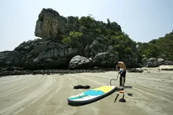 Blue Water Toys Portable Inflatable Stand Up Paddle Board Kit Turquoise/Yellow