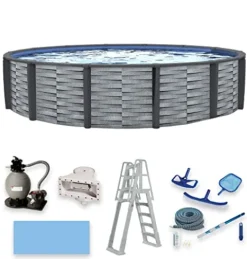 Blue Wave Affinity 27-ft Round 52-in Deep Above Ground Swimming Pool Gray
