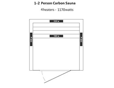Blue Wave HeatWave BSA2402 1-2 Person Hemlock Carbon Infrared Sauna Hemlock