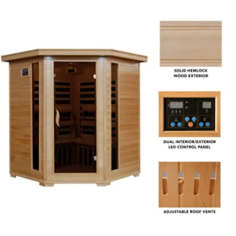 Blue Wave HeatWave BSA2420 4 Person Hemlock Carbon Infrared Sauna