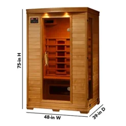 Blue Wave HeatWave BSA2406 2-Person Deluxe Ceramic Infrared Sauna, 1-2, Hemlock
