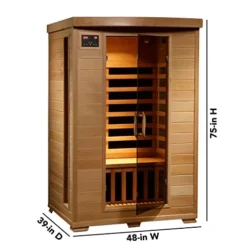 Blue Wave HEATWAVE Radiant Saunas 2-Person Hemlock Infrared Sauna Brown