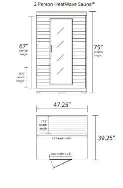Blue Wave HeatWave SA2406 2-Person Sauna with Ceramic Heaters and Chromotherapy System