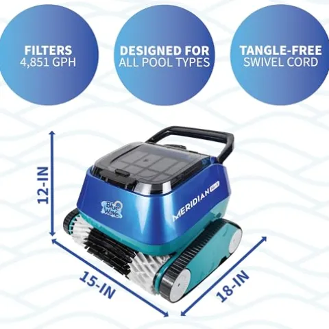 Blue Wave Meridian Robotic Pool Cleaner Blue/Teal