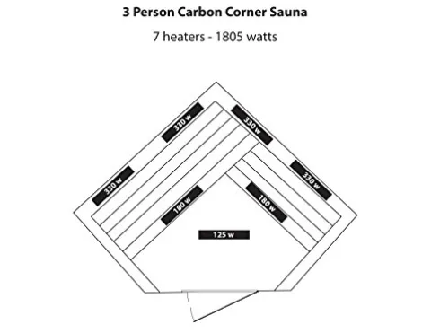 Blue Wave 3-Person Hemlock Corner Infrared Sauna w/ 7 Carbon Heaters Brown