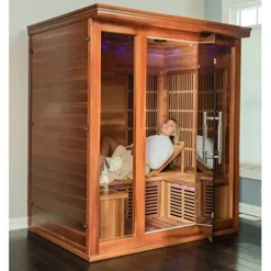 Blue Wave Radiant Saunas BSA1315 Cedar Elite 3-4 Person Infrared Sauna Wood