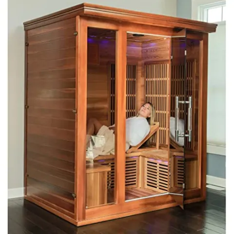 Blue Wave Radiant Saunas BSA1315 Cedar Elite 3-4 Person Infrared Sauna Wood