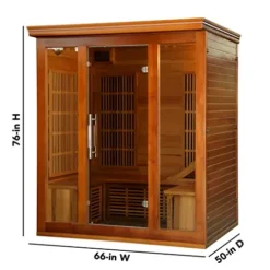 Blue Wave Radiant Saunas BSA1315 Cedar Elite 3-4 Person Infrared Sauna Wood