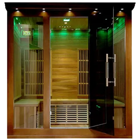 Blue Wave Radiant Saunas BSA1315 Cedar Elite 3-4 Person Infrared Sauna Wood