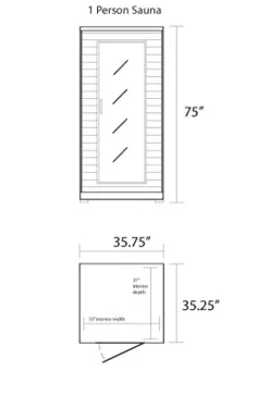 Blue Wave Radiant Saunas BSA2400 1-2 Person Hemlock Ceramic Infrared Sauna Brown