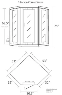 Blue Wave Radiant Saunas BSA1312 3-Person Cedar Corner Infrared Sauna