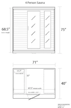 Blue Wave Radiant Saunas 4-Person Cedar Infrared Sauna with 9 Carbon Heaters, Chromotherapy Lighting, Oxygen Ionizer, Music System