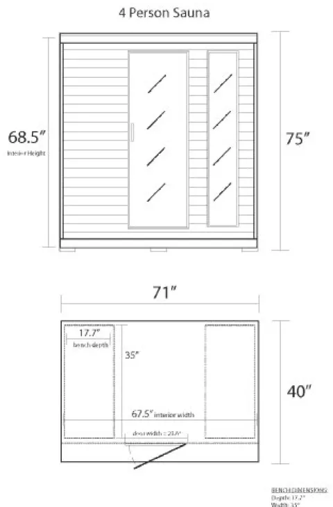 Blue Wave Radiant Saunas 4-Person Cedar Infrared Sauna with 9 Carbon Heaters, Chromotherapy Lighting, Oxygen Ionizer, Music System