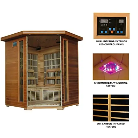 Blue Wave Radiant Saunas BSA1320 Whistler Cedar Infrared Sauna 3-4 Person