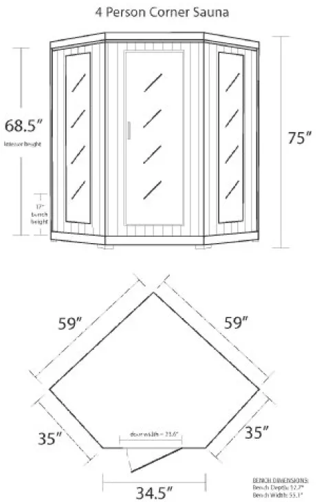 Blue Wave Radiant Saunas BSA1320 Whistler Cedar Infrared Sauna 3-4 Person