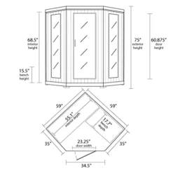 Blue Wave Radiant Saunas BSA1320 Whistler Cedar Infrared Sauna 3-4 Person