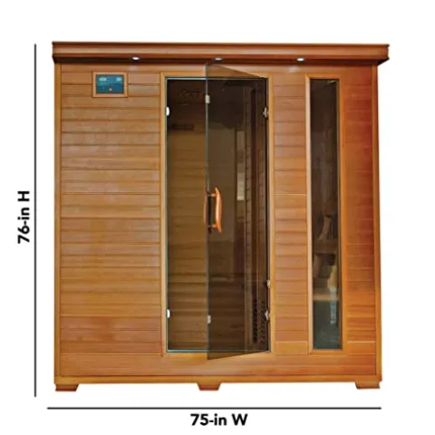 Blue Wave Radiant Saunas BSA1323 6 Cedar Carbon Infrared Sauna 5+ Person