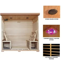Blue Wave Radiant Saunas BSA1323 6 Cedar Carbon Infrared Sauna 5+ Person