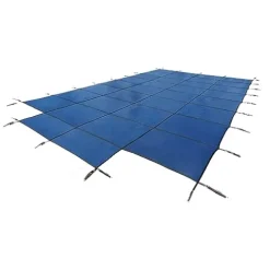 Blue Wave Rectangular In Ground Pool Safety Cover with Center Step Blue