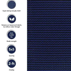 Blue Wave Rectangular In Ground Pool Safety Cover with Center Step Blue