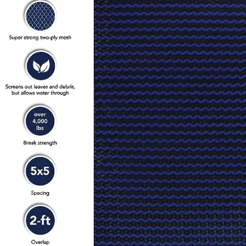 Blue Wave Rectangular In Ground Pool Safety Cover with Center Step Blue