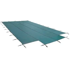 Blue Wave Rectangular In Ground Pool Safety Cover with Center Step Green